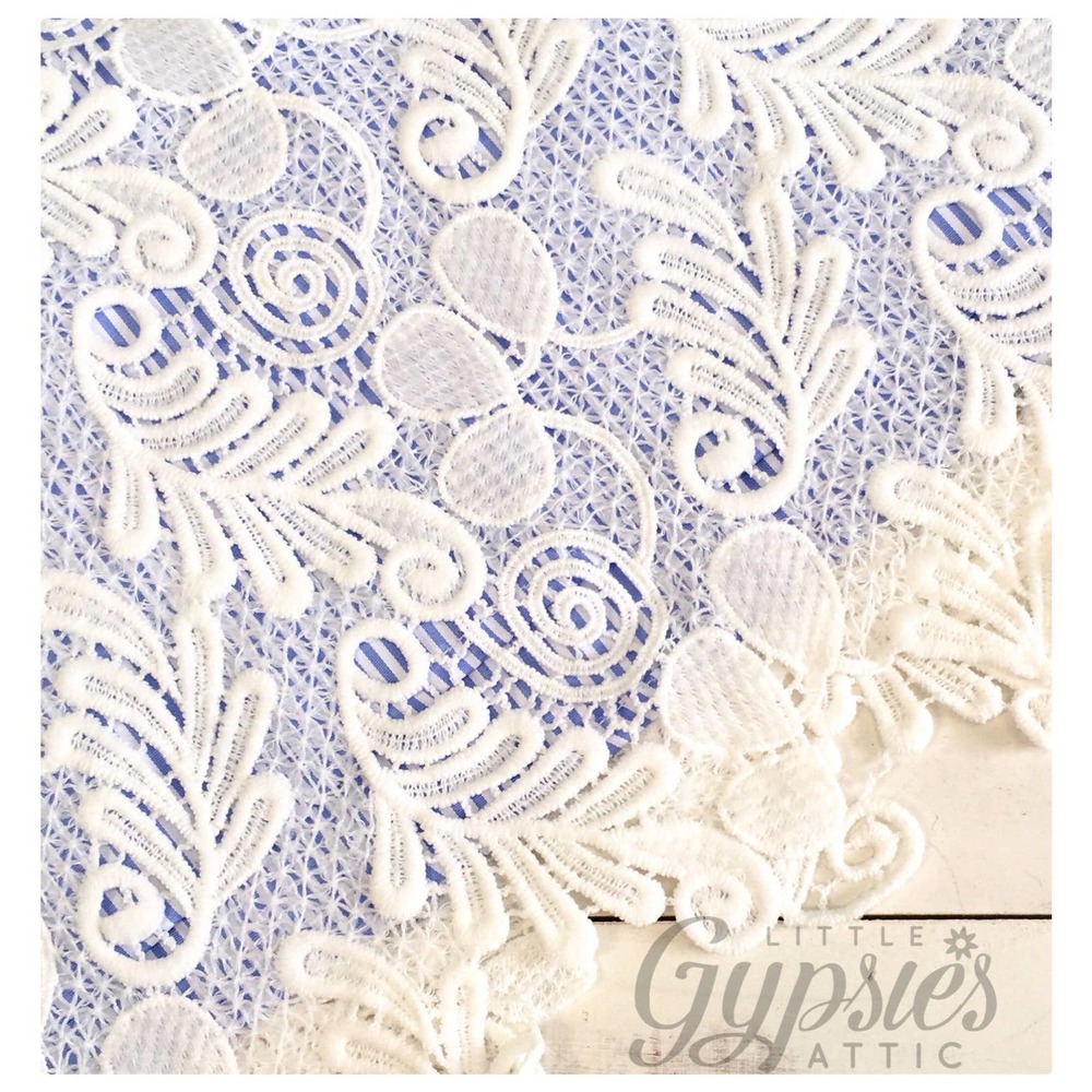 Little Cottage Blue Gingham Lace Top - Picture 8 of 8